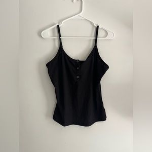 Black tank top with buttons